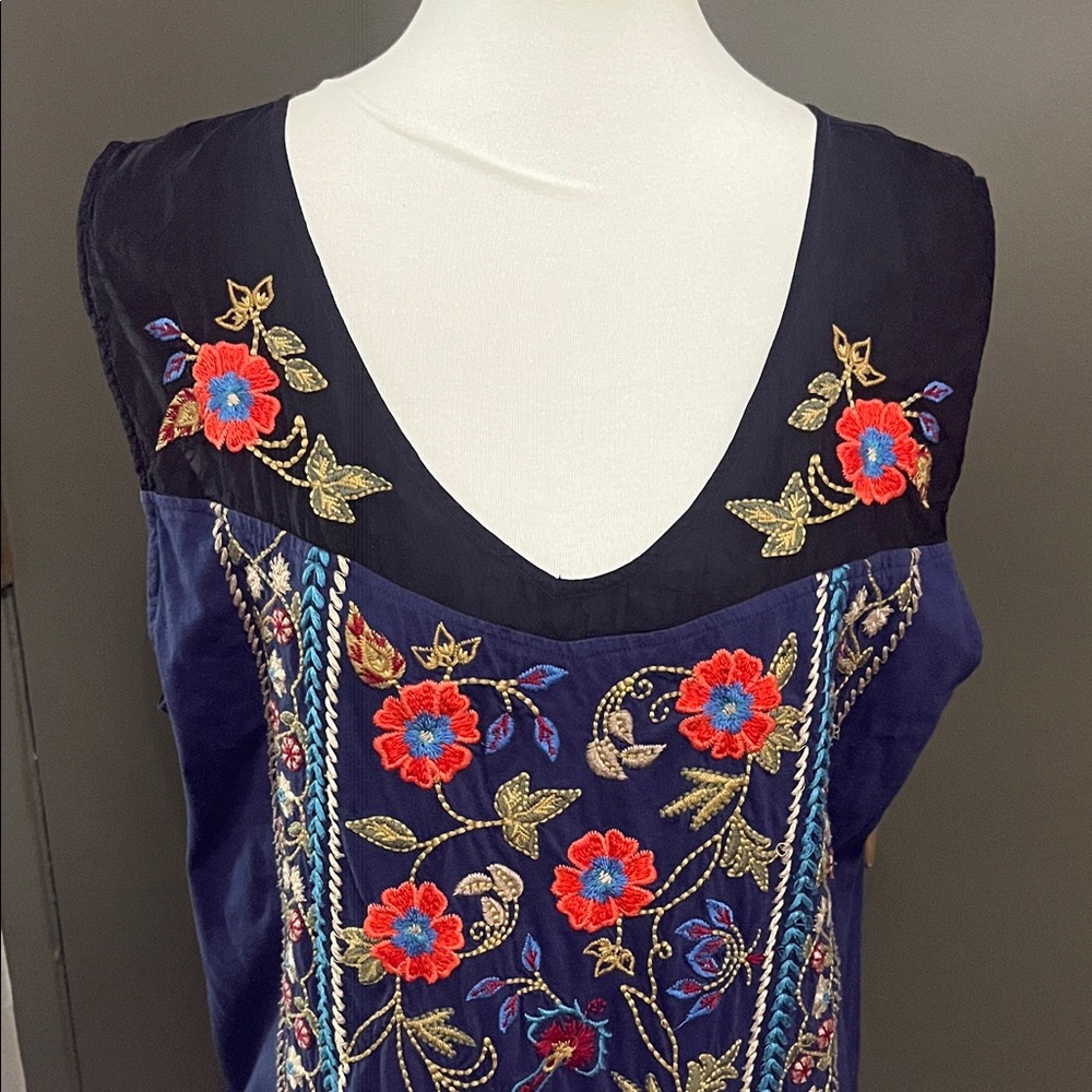 Johnny WAS Embroidered Floral Sleeveless.